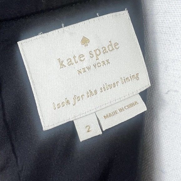 Kate Spade Black Flare Bell Sleeve Sheath Dress Size 2 Exposed Gold Zipper - Picture 6 of 10